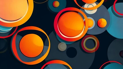 Wall Mural - colorful abstract circles background with vibrant design elements