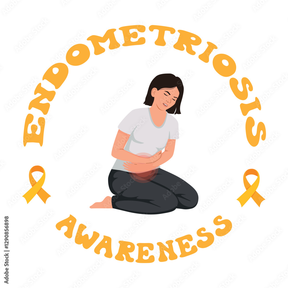 Endometriosis Awareness Month Poster Design Stock Vector | Adobe Stock