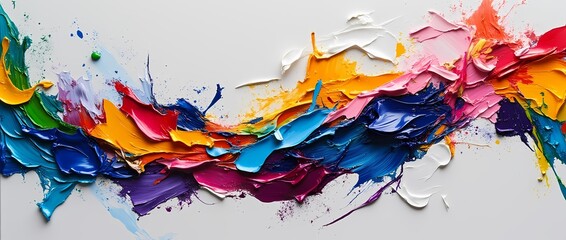 Poster - A painting of a rainbow with many different colors