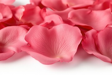 Wall Mural - Close-up view of pink petals on a white surface, suitable for beauty, lifestyle and floral-themed projects