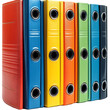 © rokeya - Colorful ring binders stacked together.
