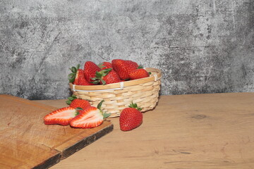 strawberries in a basket