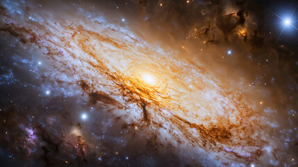 a surreal galaxy with swirling nebula clouds.