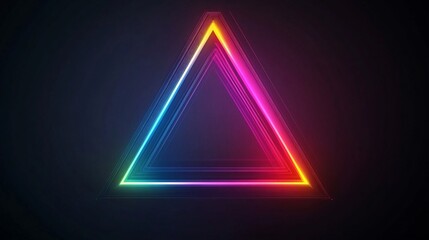 Wall Mural - A dark futuristic background with neon-colored triangular shapes