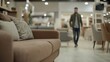 © Velem - Thief alert at a furniture store, staff noticing suspicious customer. Featuring fast response and furniture protection