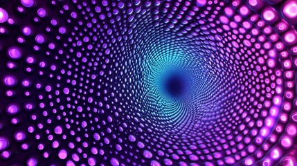 Wall Mural - A neon tunnel effect background with concentric circles in purple and blue