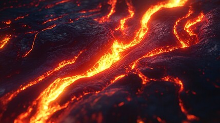 Wall Mural - A radiant neon lava flow background with glowing molten colors