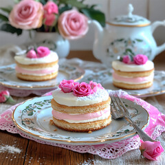 Poster -  rose almond cake