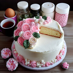 Poster -  rose cake