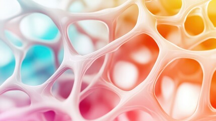 Aufkleber - Colorful Abstract Representation of Cellular Structures in Soft Focus Art