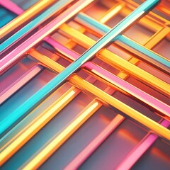 Aufkleber - Colorful geometric lines intersecting in vibrant hues and modern design