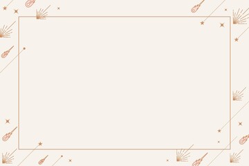 Wall Mural - astrology frame background, pink pastel celestial line art style