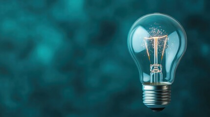 Aufkleber - Light bulb with sparkle inside creating a sense of wonder and inspiration