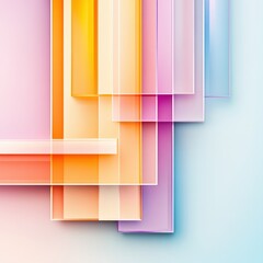 Aufkleber - Colorful Abstract Layers of Transparency and Light Over Soft Background