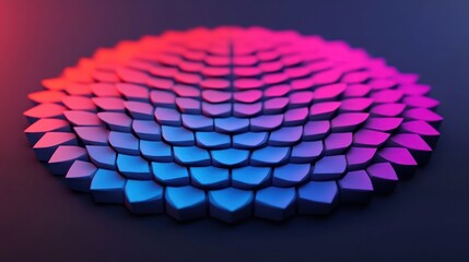 Poster - Vibrant Hexagonal Patterns with Gradient Colors for Design Backgrounds