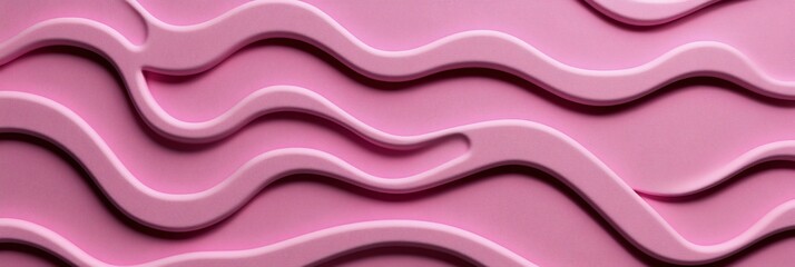 Wall Mural - seamless soft rose, 3d low profile style, wavy background design, minimalist monochromatic