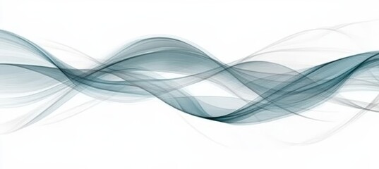 Wall Mural - abstract flowing blue waves, smooth gradient shapes with depth, background design element