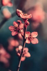 Wall Mural - A close-up shot of a single flower with a blurry background