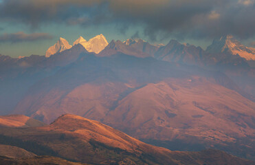 Wall Mural - Cordillera at sunset