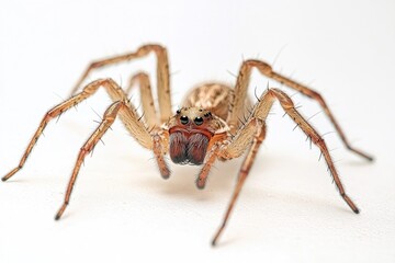 Wall Mural - A close-up image of a spider sitting on a white surface