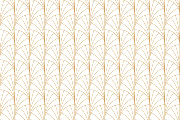 Wall Mural - gold art deco fan shape seamless pattern. elegant repeating design with a vintage, glamorous feel. p