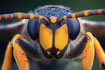 Sticker - A close-up image of a wasp insect