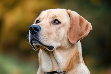 Wall Mural - A close-up shot of a dog wearing a collar