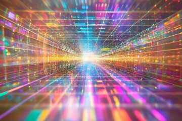 Wall Mural - Vibrant Digital Tunnel of the Future