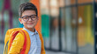 © Dubo - Smart Kid with Glasses Ready for School
