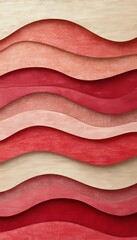 Wall Mural - pink and beige gradient waves, soft abstract 3d digital background with monochromatic colors
