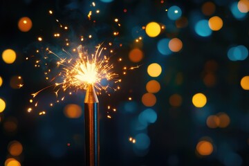 Wall Mural - close-up of a sparkler on a stick, great for party or celebration photos