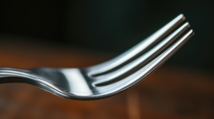 Wall Mural - Close-up view of a fork on a table, often used in food and still life photography