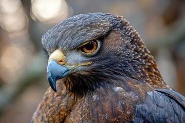 Wall Mural - close-up shot of a bird's face and beak, suitable for use in wildlife or nature-related contexts