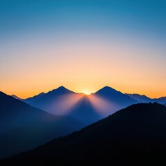Wall Mural - sunrise over mountain ridges
