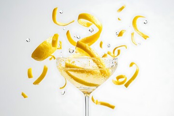 Wall Mural - Vibrant Lemon Cocktail Splash