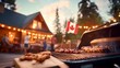 © Premium_art - Delicious BBQ at a summer gathering.  Friends and family enjoy a festive evening.