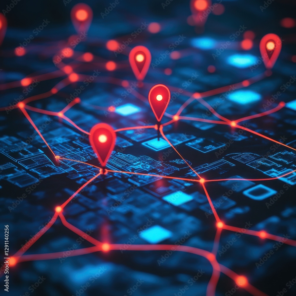 Photo inspiration: Picture Idea: A Map With Red Pins Showing The Locations Of Various