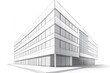 © Татьяна Евдокимова - Wireframe rendering of a modern office building highlighting clean geometric lines and architectural design