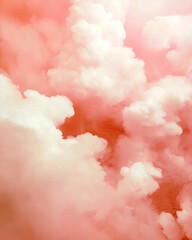 Aufkleber - Illustration of pink clouds with soft lines and airy textures. The composition creates an atmosphere of dreams and fleeting beauty