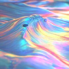 Aufkleber - Shimmering lines resembling liquid waves in pastel pink, green and gold. The illustration is filled with fluid and hypnotic movement with a futuristic aesthetic