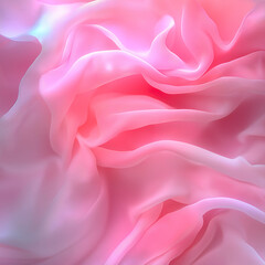 Aufkleber - Digital illustration of smooth, translucent fabric folds. Color palette includes pink tones with soft blue accents, creating a fluid and delicate effect. Abstract and minimalist style