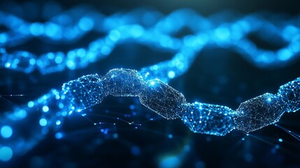 Abstract Blue Network: Digital Connections and Data Flow