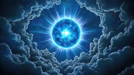 Wall Mural - Celestial phenomenon illuminating earth cosmic art night sky dreamlike awe-inspiring vision