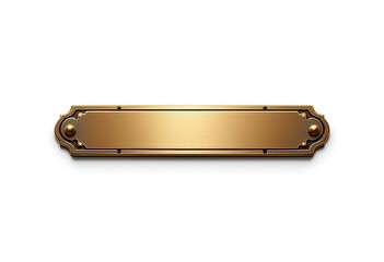 metal brass nameplate or name tag isolated on white background