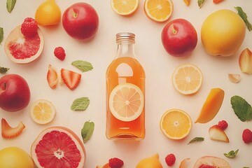 Wall Mural - Vibrant Fruit Juice - Refreshing Drink