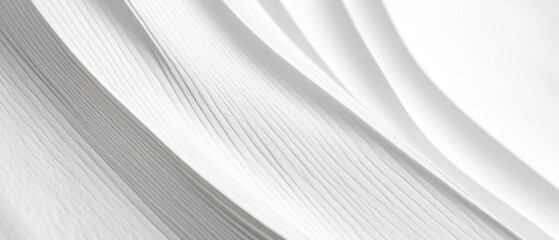 Poster - Abstract white waves 3d background - Overlapping layers texture wall background banner panorama for business web design webdesign backdrop wallpaper
