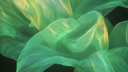 Fototapete - Lush abstract background of drifting chartreuse green leaves