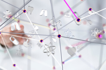 Leinwandbilder - digital medical futuristic interface 3D rendering - 3d