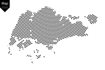 Wall Mural - Abstract image Singapore map from point Black on a white background. Vector illustration eps 10.	
