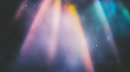Wall Mural - Ethereal rainbow light rays and dust particles in a dreamy cosmic background